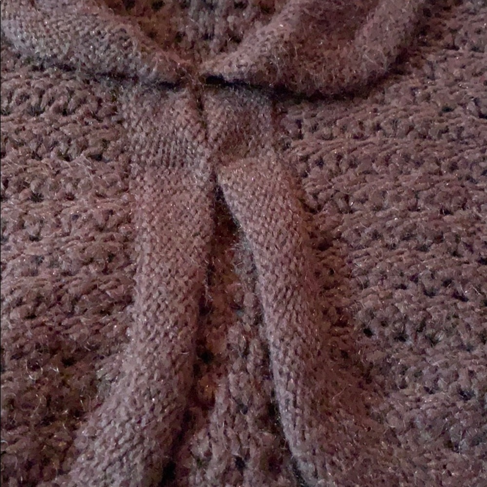 Gap Brown Gold Sparkle Crochet Sweater Shrug Top - Picture 8 of 10